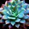 a vibrant succulent plant with vibrant green leaves set against a stark black background