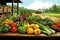 The vibrant summer farmers market brims with fresh produce. (Illustration, Generative AI