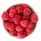 Vibrant summer raspberries