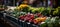 Vibrant sun kissed farmer s market bountiful produce, artisanal goods, and colorful umbrellas