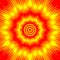 Vibrant sun mandala, dark orange background