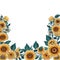 Vibrant sunflower border with ornamental elements ai generated