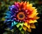 Vibrant Sunflower with Colorful Petals AI Generated