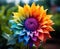Vibrant Sunflower with Colorful Petals AI Generated