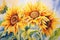 Vibrant sunflower painting on canvas
