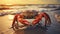 Vibrant Sunset Crab: A Stunning Photorealistic Wildlife Photography