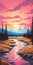 Vibrant Sunset Illustration Of Kobuk Valley National Park