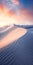 Vibrant Sunset Landscape With White Dunes And Colorful Curves