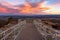 A vibrant sunset over the Hassans Wall lookout in Lithgow New So