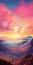 Vibrant Sunset Over Majestic Mountains: A Detailed Dreamscape