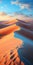 Vibrant Sunset Over Sahara: Stunning Aerial Beach Photography In Hdr 8k