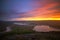 Vibrant sunset over St John`s Newfoundland