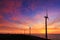 Vibrant sunset turbines