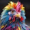 Vibrant And Surreal Fashion: Colorful Chicken With Dyed Feathers