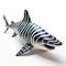 Vibrant Surrealism: Toy Black And White Zebra Shark In 3d