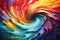 Vibrant swirl of glossy paint waves in various colors.