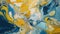 Vibrant Swirls of Acrylic Splendor: A Captivating Painting with Blue and Yellow Interplay in an S-Pattern