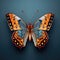 Vibrant Symmetrical Butterfly on Blue. Generative Ai