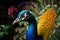 The vibrant tail feathers and graceful displays of a male peacock mesmerize