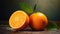 Vibrant Tangerine Halves: Transcendent Nature In Quantumpunk Style