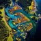 Vibrant Tapestry of Colors: A Mesmerizing Bird's-Eye View of Earth's Natural Wonders