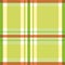 Vibrant tartan plaid design in tropical orange, yellow and green tones. Seamless sophisticated vector pattern. Perfect