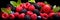 Vibrant and tempting mixed berry medley background banner bursting with delicious freshness