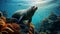 Vibrant Terragen Sea Lion: A Stunning Underwater Scene With Imax Quality