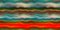 Vibrant tie dye wash stripe wave seamless border. Blurry fashion effect summer hippy washi tape with space dyed wavy