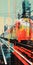 Vibrant Train Painting Inspired By Erik Jones And Tokio Aoyama