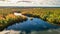 Vibrant trees and landscape by the lake. Nova Scotia, Canada