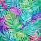 Vibrant Tropical Palm Leaves Painting With Nature-inspired Patterns