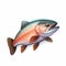 Vibrant Trout Illustration For Casual Game Resource Icon