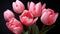 Vibrant tulip blossom in nature, close up and fresh generated by AI