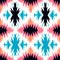 Vibrant Turquoise And Pink Tribal Pattern With Geometric Ikat Design