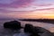 Vibrant Twilight Skies over Natural Bridges State Beach