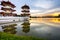 A Vibrant Twin Pagoda at Lakeside Chinese Garden Singapoe