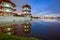 A Vibrant Twin Pagoda at Lakeside Chinese Garden Singapoe