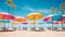 Vibrant Umbrella Paradise: A Colorful Beach Scene