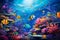 Vibrant Underwater Scene with Marine Life