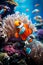 Vibrant Underwater Symphony: Colorful Tropical Fish and Coral Reef in Natural Sunlight