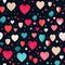 Vibrant Valentines Day Seamless Pattern with Colorful Heart Shapes for Romantic Design Projects