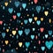 Vibrant Valentines Day Seamless Pattern with Colorful Heart Shapes for Romantic Design Projects