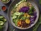 Vibrant Vegan Palette. A Visual Feast Celebrating Color, Flavor, and Ethics in Plant-Based Cuisine