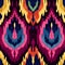 Vibrant Velvet Ikat Pattern With Symmetrical Design