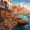 Vibrant Venetian Marketplace