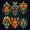 Vibrant Visions: A Kaleidoscope of Colorful Tribal Masks