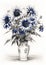 Vibrant Visions: A Monochromatic Masterpiece of Blue Flowers and