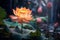 Vibrant Visions: A Stunning Orange Lotus Lily in Full Bloom