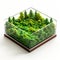 Vibrant Voxel Forest In Glass Jar: A Captivating 3d Render